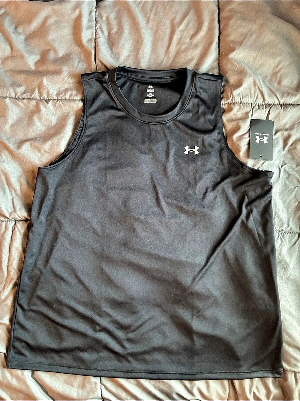 Under Armour Velocity Solid Tank Athletic Tank in Black Size Large NWT